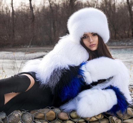 Шапка ушанка женская меховая снежная королева