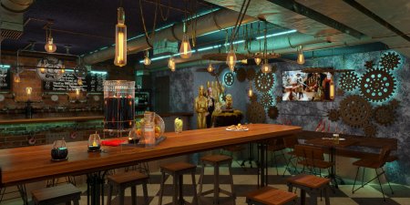 Паб в стиле стимпанк в румынии joben bistro