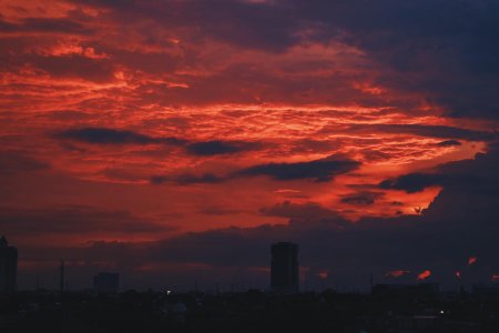 Закат красный