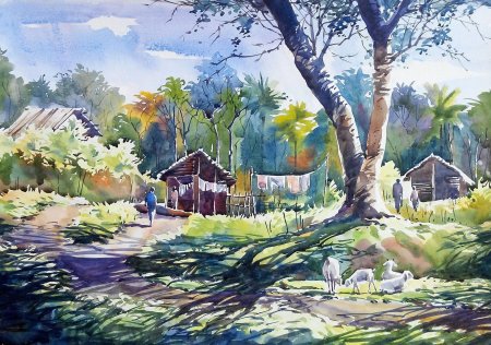 Акварель рисунки пейзаж