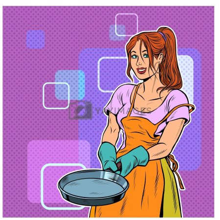 Домохозяйка со сковородкой