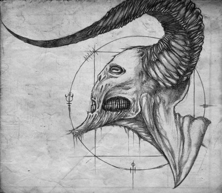 Рисунок карандашом демон