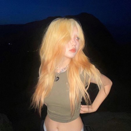 Long blonde hair