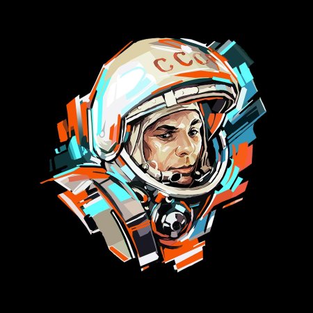 Юрий гагарин космонавт вектор