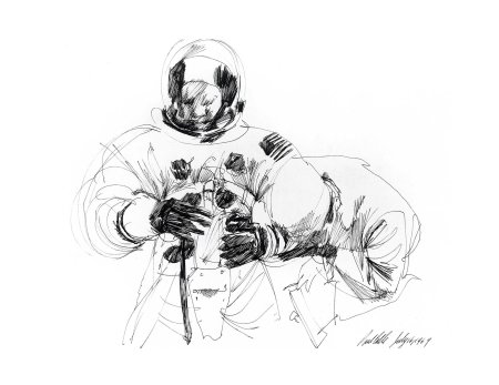 Космонавт рисунок карандашом