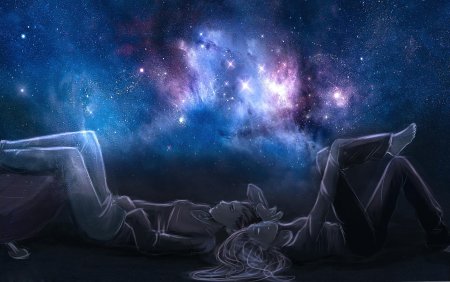 Парень и девушка космос
