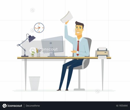 Офисный сотрудник иллюстрация