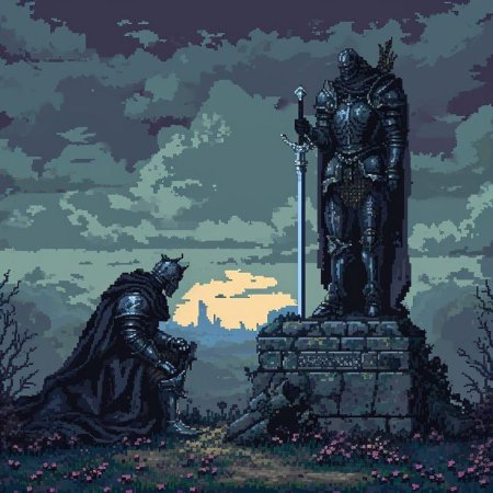 Pixel art knight