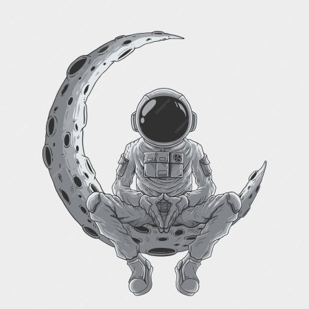 Космонавт сидит на луне