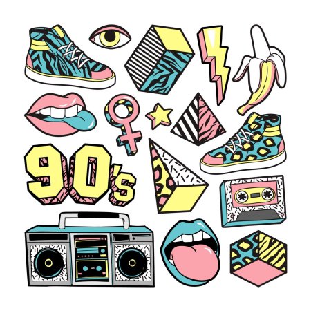 Наклейки в стиле 90 х