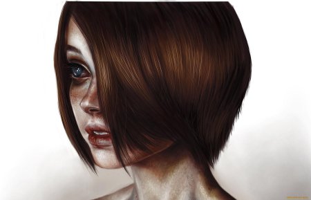 Рисунок девушки с каре