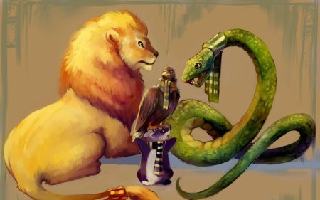 Лев змея