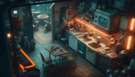 Киберпанк интерьер