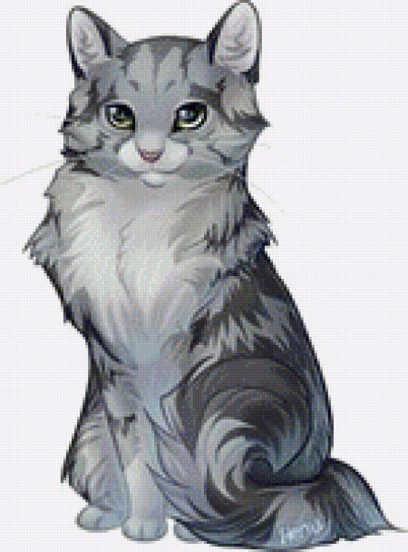 Серая кошка арт