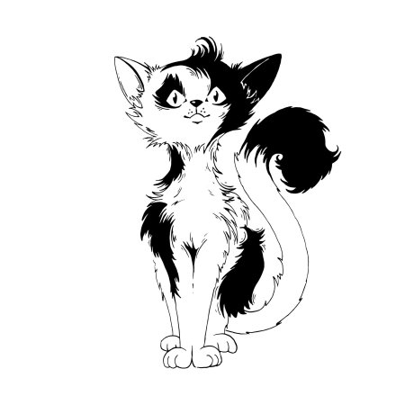 Черно белая кошка