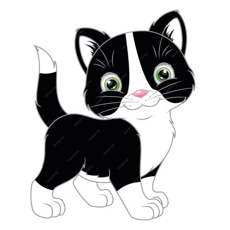 Черный кот мультяшный cartoon cat