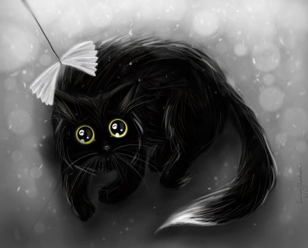 Черный кот арт