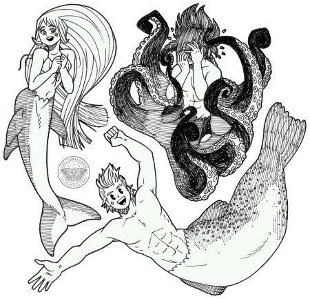 Раскраска русалка