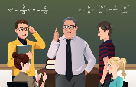 Учитель объясняет детям