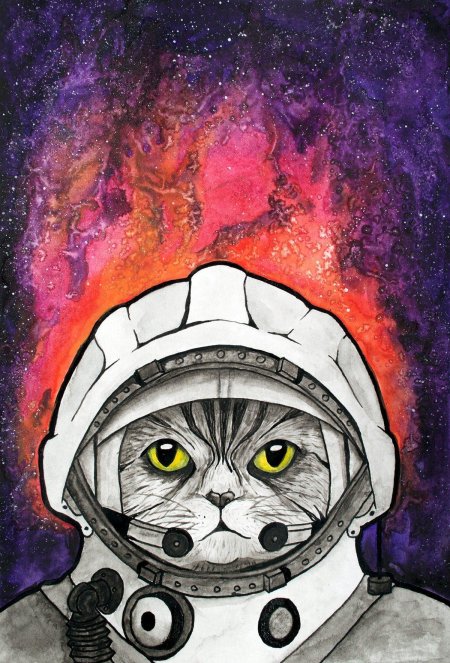 Кот космонавт арт